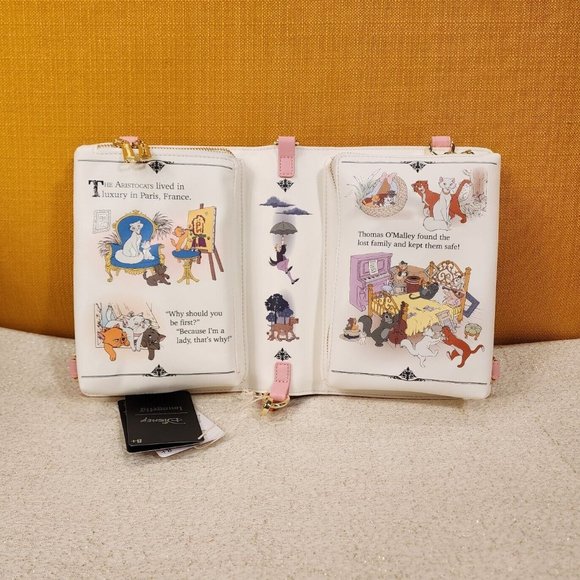 Loungefly Disney The Aristocats Classic Story Book Convertible Mini Backpack NEW - Picture 7 of 13